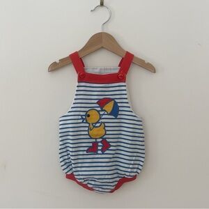VINTAGE HEALTHTEX EUC Primary Colors Duck w/ Umbrella Summer Bubble Romper